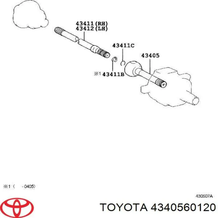 4340560120 Toyota шрус зовнішній передній