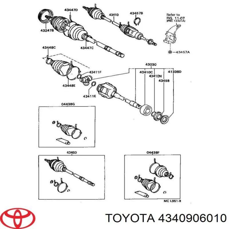 ШРКШ внутрішній, передній Toyota 4340906010 ціна, від 750.27 USD