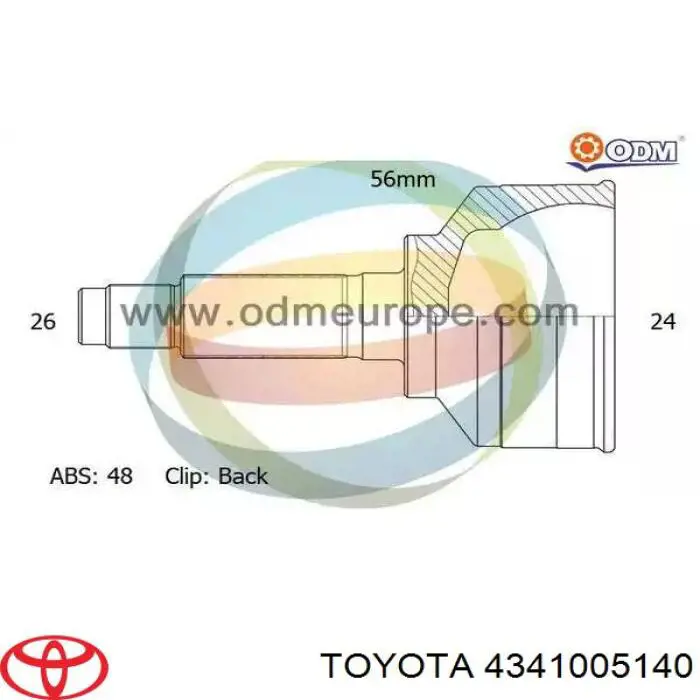 ШРУС зовнішній передній 4341005140 Toyota