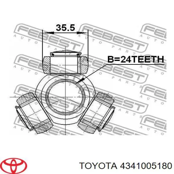 Піввісь (привід) передня, права Toyota Avensis (T22) (Тойота Авенсіс)