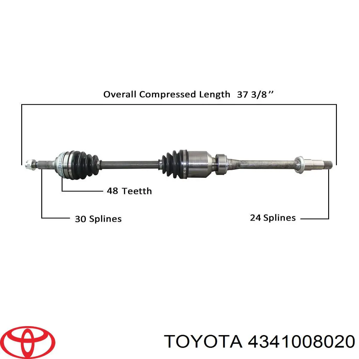 Піввісь передня, права Toyota 4341008020 ціна, від 556.33 USD