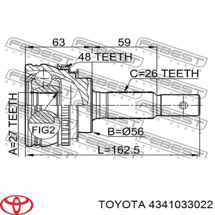 Купити 4341033021 Toyota Піввісь права