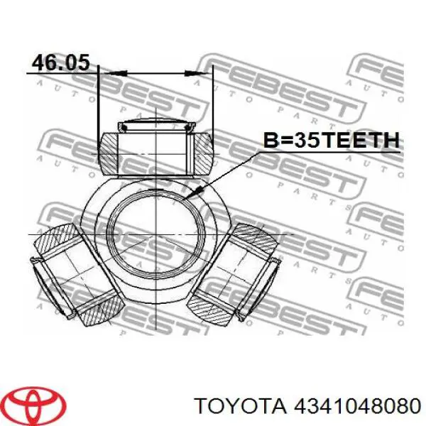 Піввісь передня, права Toyota 4341048080 ціна, від 4.80 USD