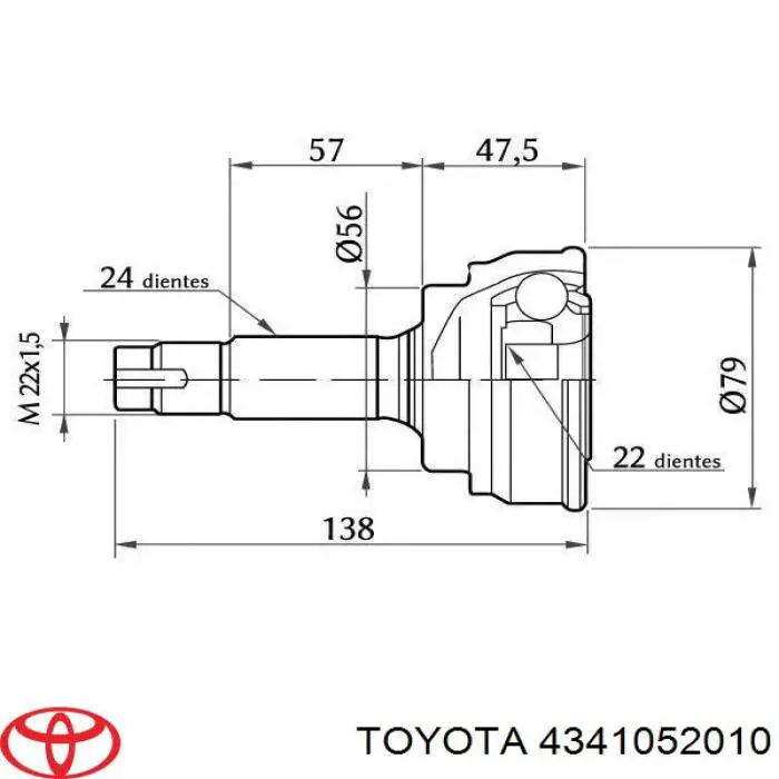 Купити 4341052010 Toyota Піввісь права