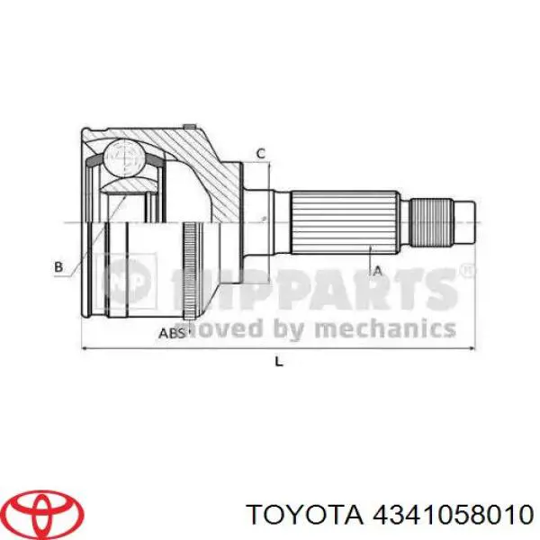4341058010 Toyota Привід передній правий