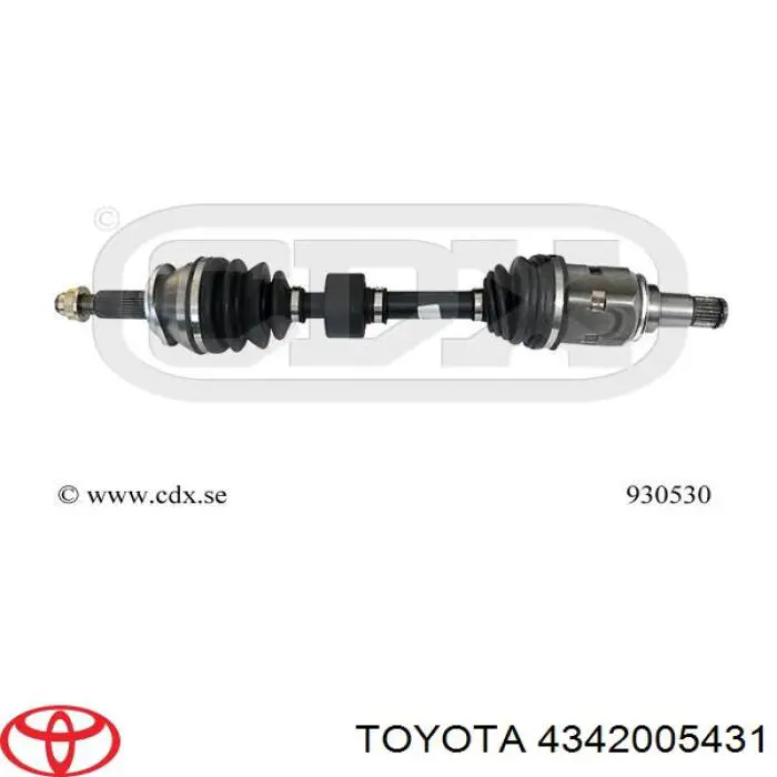 4342005431 Toyota піввісь (привід передня, ліва)