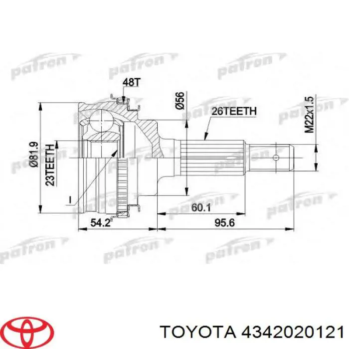 Привід передній лівий Toyota 4342020121 ціна, від 87.02 USD