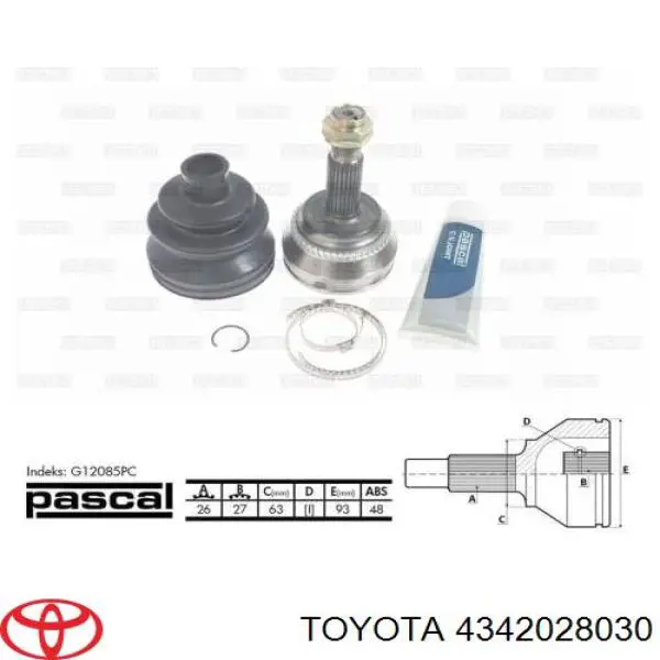 4342028030 Toyota Привід лівий