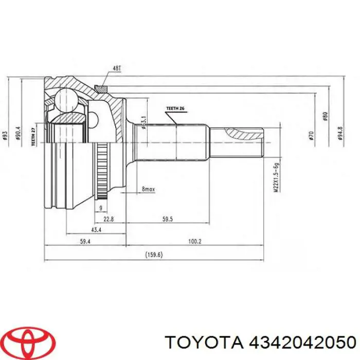 Привід передній лівий Toyota 4342042050 ціна, від 95.28 USD