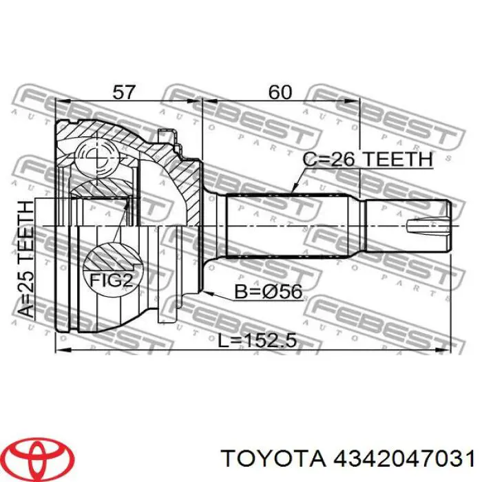 Привід передній лівий Ashika 6202272 ціна, від 91.22 USD