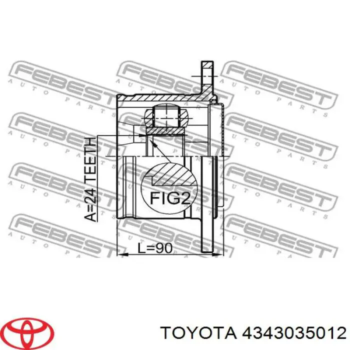 Піввісь (привід) передня 4343035012 Toyota
