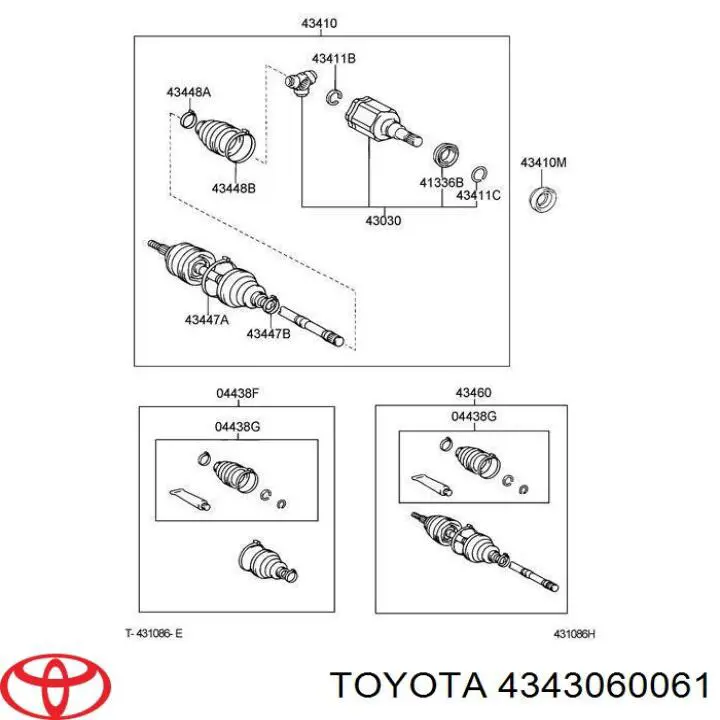 Піввісь (привід) передня 4343060061 Toyota