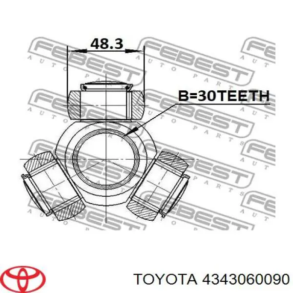 Піввісь (привід) передня 4343060090 Toyota