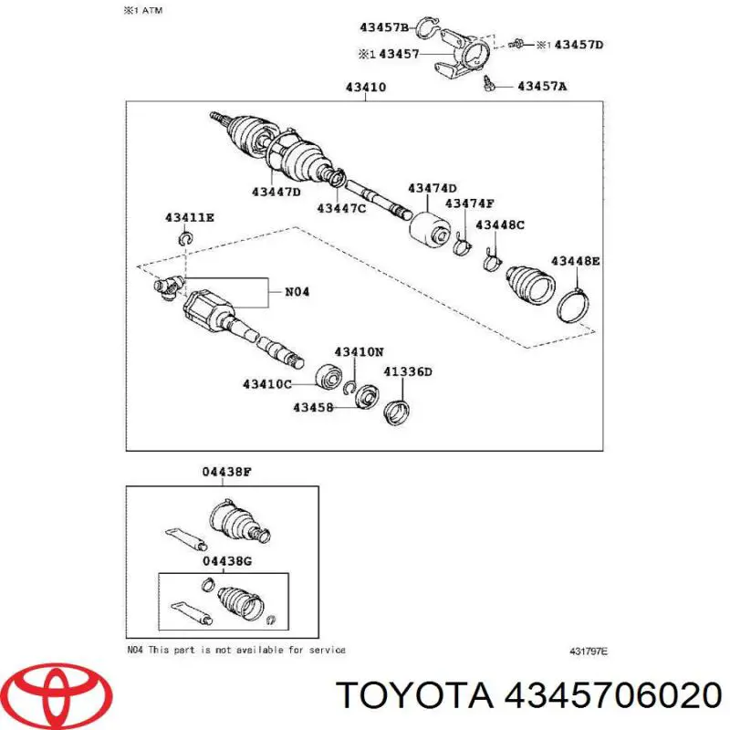 Купити 4345706020 Toyota 