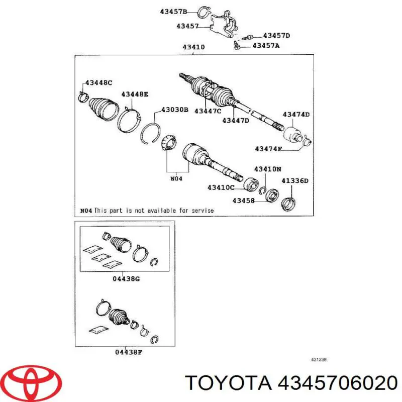 4345706020 Toyota 