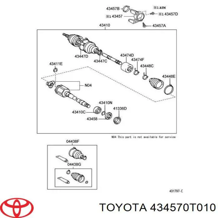 434570T010 Toyota 