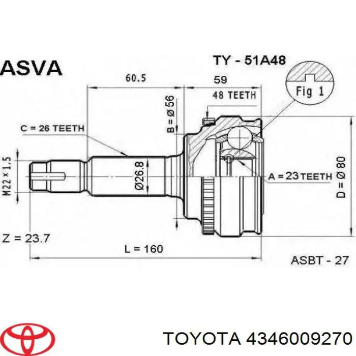 Граната колісна Toyota 4346009270 ціна, від 29.47 USD