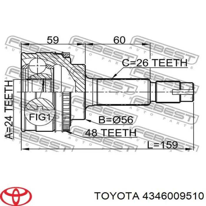 Купити Піввісь задня Toyota Avensis I T22