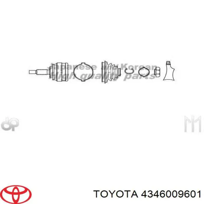 4346009601 Toyota шрус зовнішній передній, правий