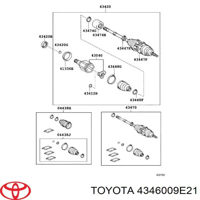 Купити 4346009E21 Toyota Піввісь права