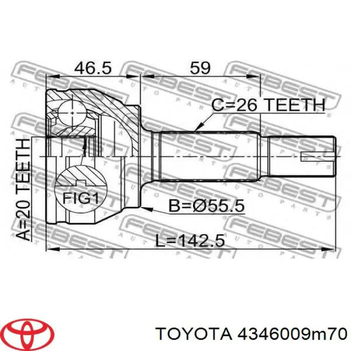 Приводи задніх коліс Toyota 4346009M70 ціна, від 95.02 USD