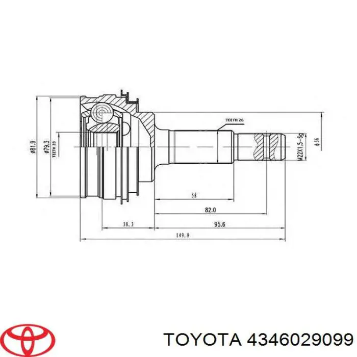Приводи задніх коліс Toyota 4346029099 ціна, від 721.72 USD