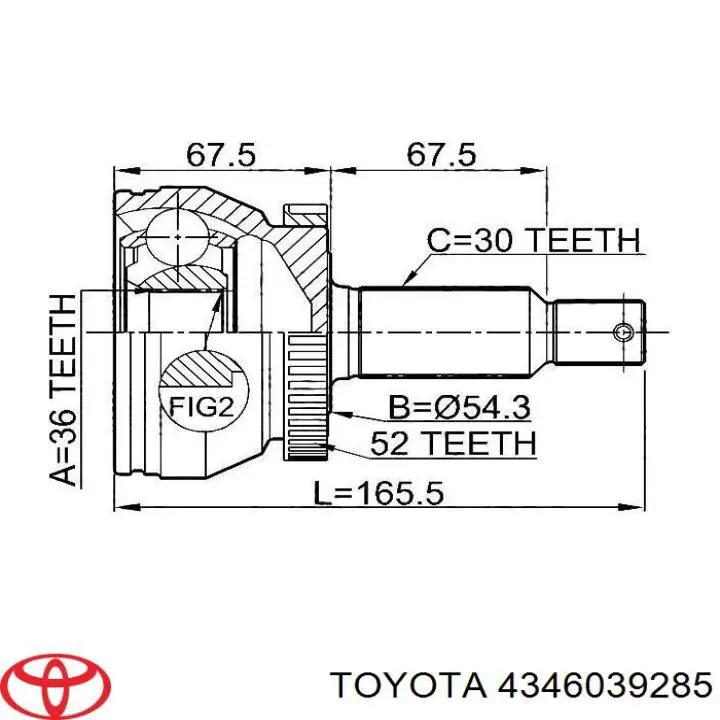 ШРУС зовнішній передній, правий Market (OEM) 4346039285 ціна, від 66.38 USD