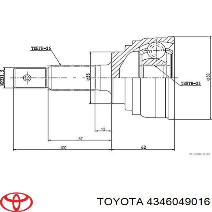  ШРУС зовнішній передній, правий Toyota Picnic 