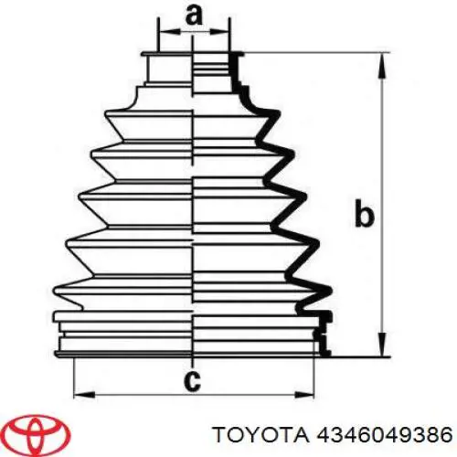 ШРУС зовнішній передній, правий Toyota 4346049386 ціна, від 41.29 USD