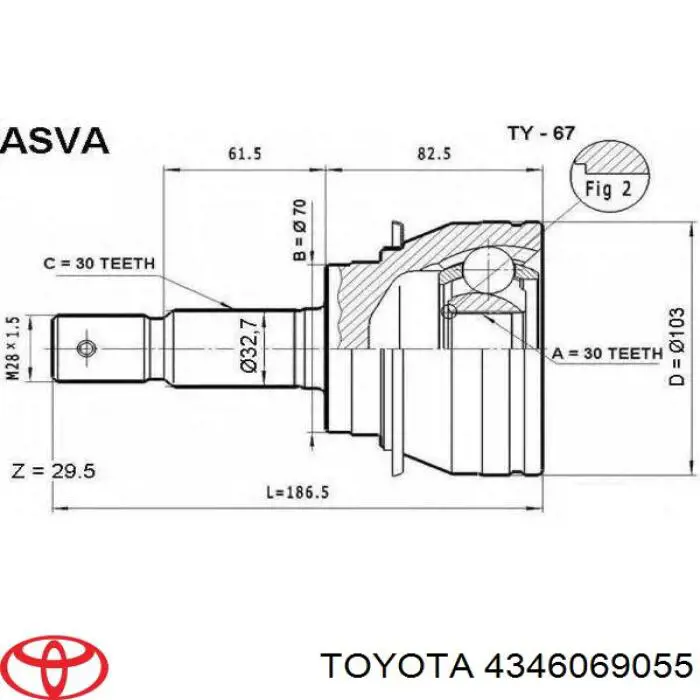 Піввісь передня, права Tangun J51021 ціна, від 30.13 USD