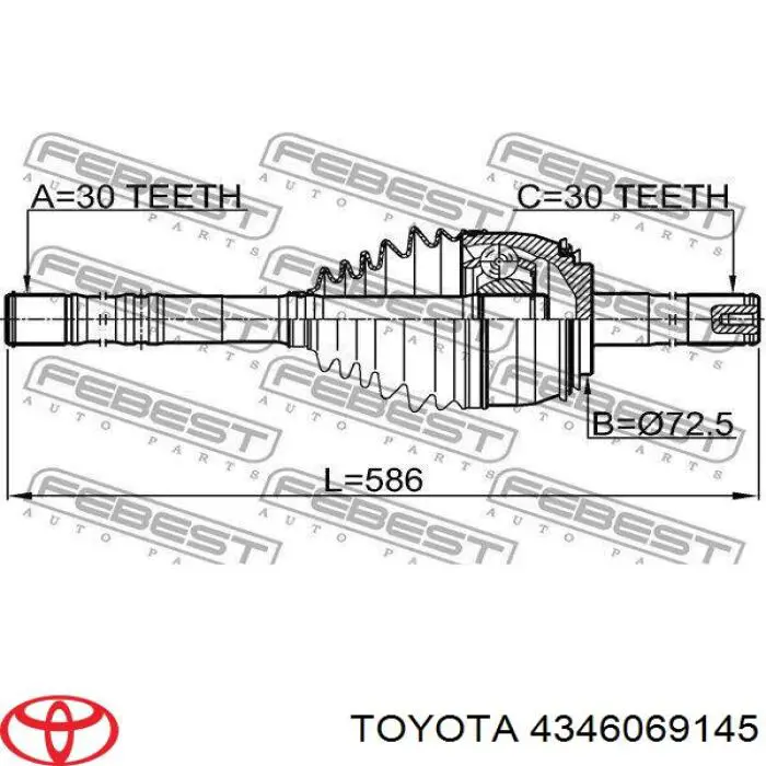 Купити 4346069145 Toyota Вісь передня в зборі