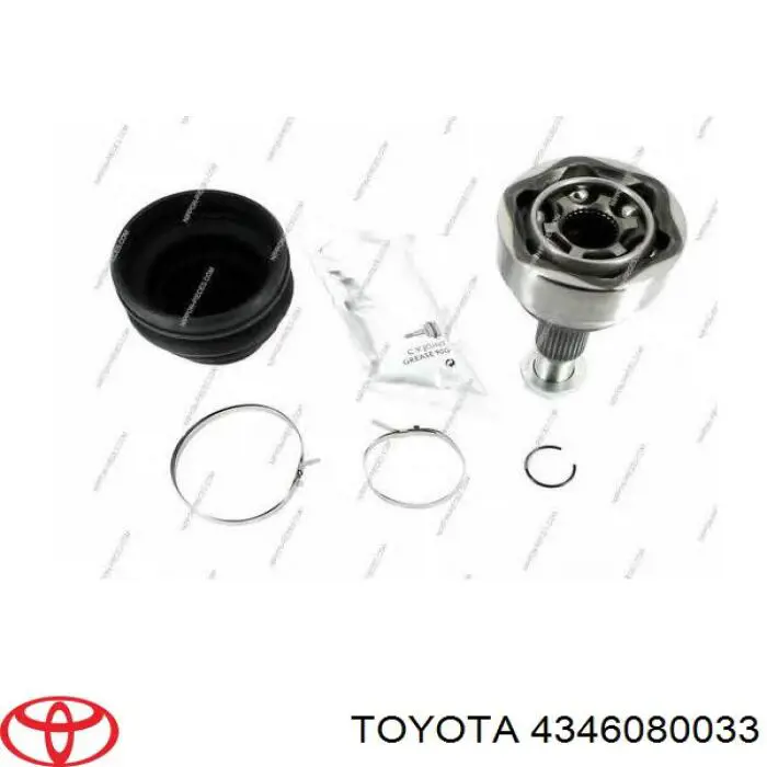 4346080033 Toyota Приводи передніх коліс (вали карданні піввісь переднього моста)
