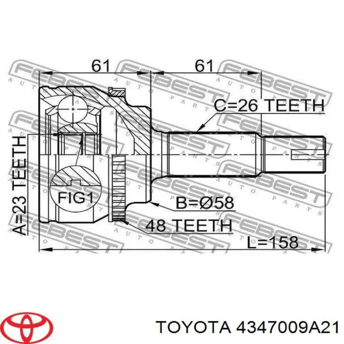Купити 4347009A21 Toyota Ліва піввісь