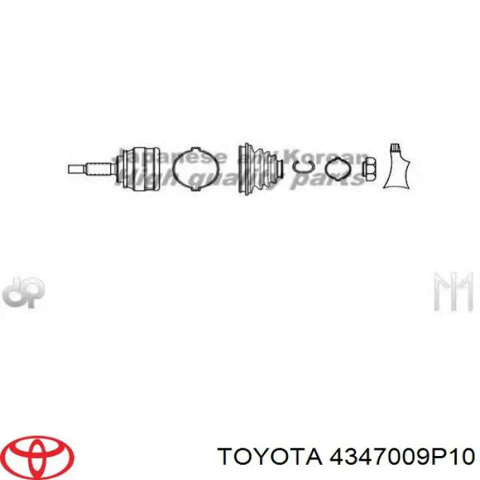 ШРУС зовнішній передній 4347009P10 Toyota