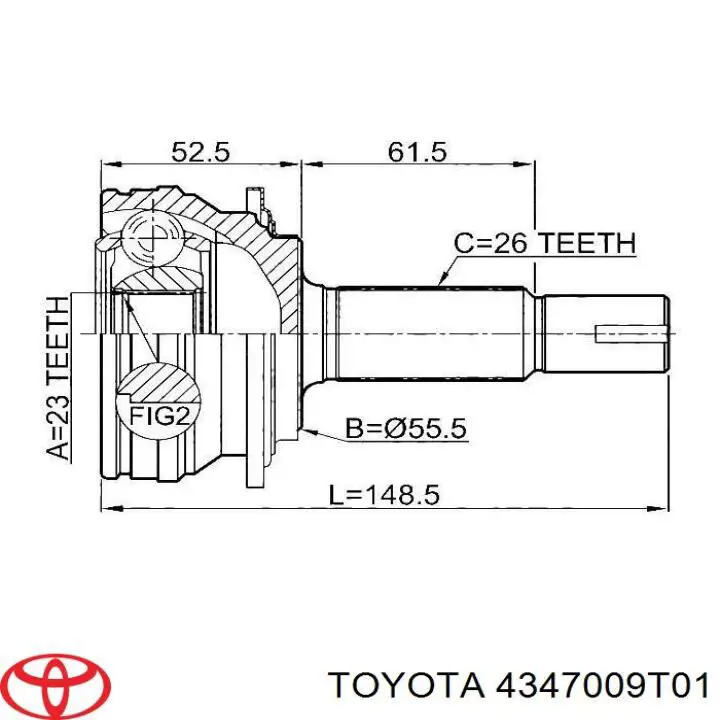 Привід передній лівий Toyota 4347009T00 ціна, від  USD