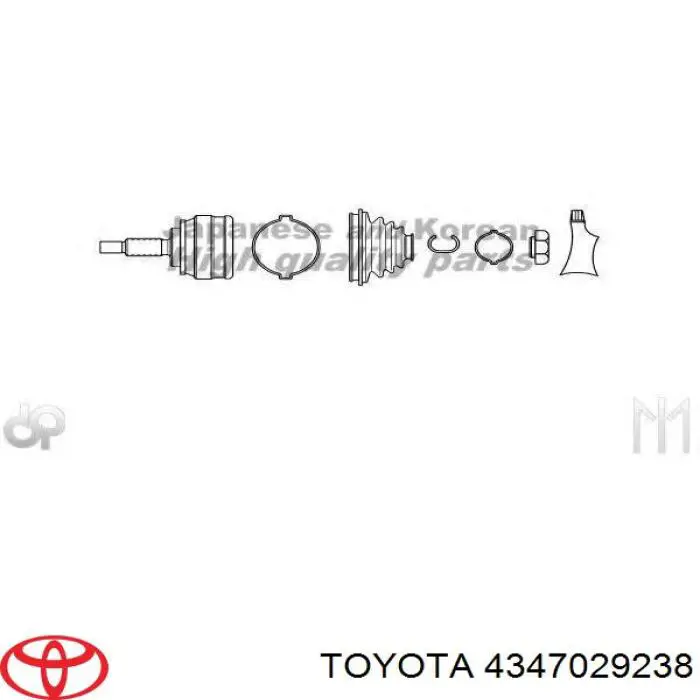 4347029238 Toyota піввісь (привід передня, права)