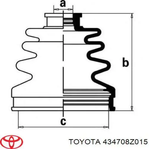 434708Z015 Toyota Привід передній правий