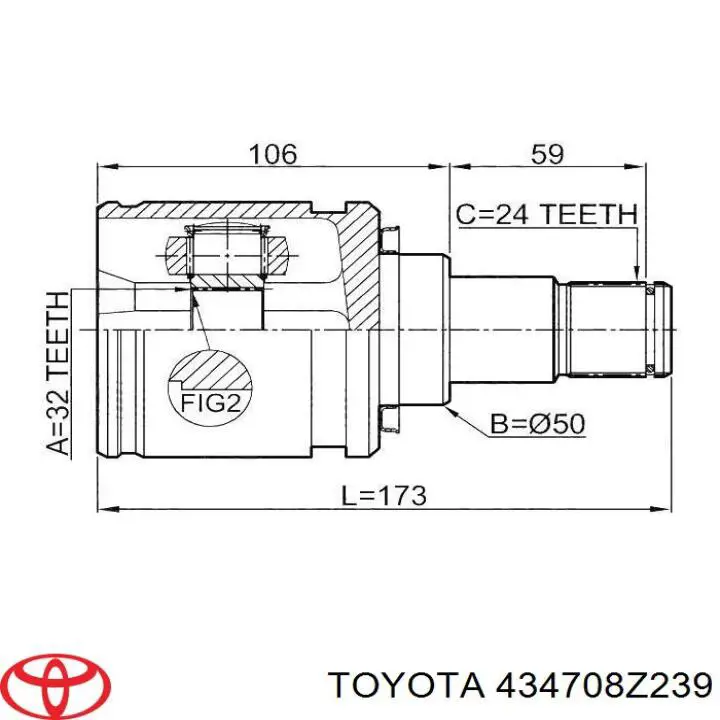 434708Z239 Toyota Привід лівий