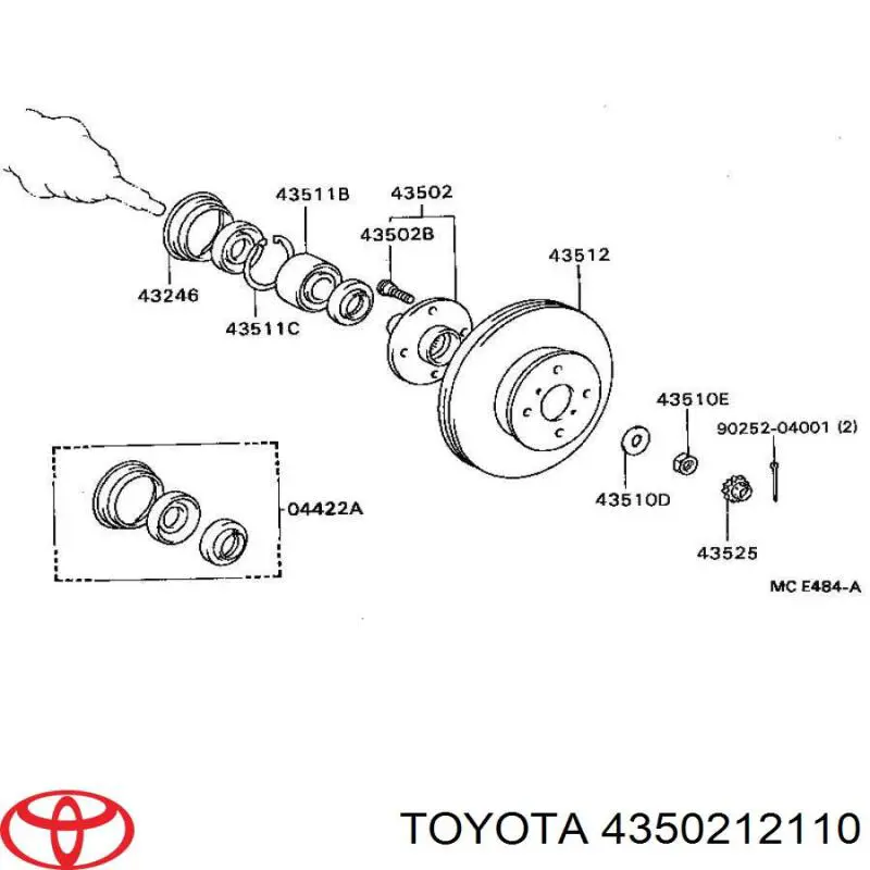 Купити 4350212110 Toyota Маточини передніх коліс