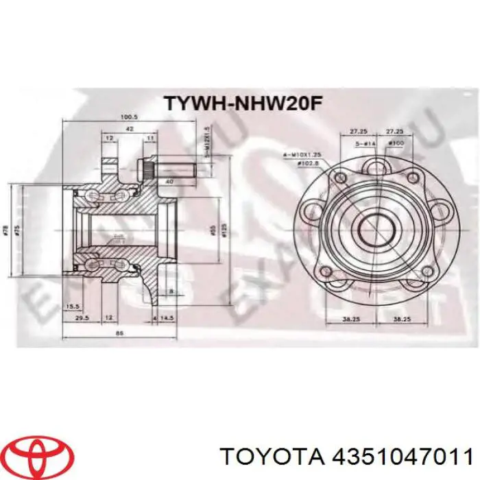 Маточина переднього колеса Toyota 4351047011