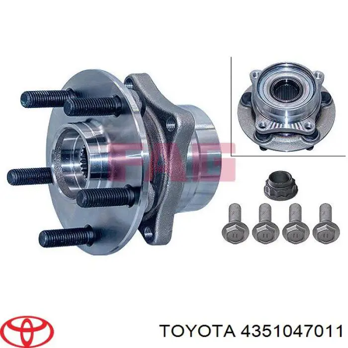Маточина колеса передня Toyota 4351047011 ціна, від 66.17 USD