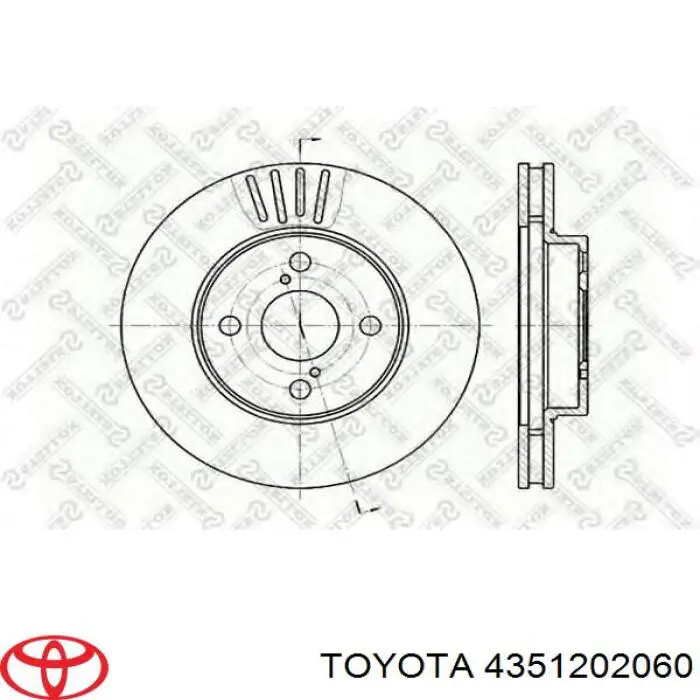 Гальмівні диски передні 4351202060 Toyota
