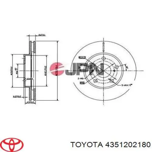 4351202180 Toyota диск гальмівний передній