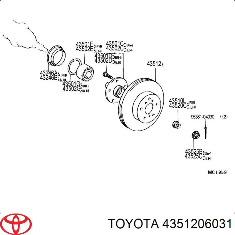 4351206031 Toyota диск гальмівний передній