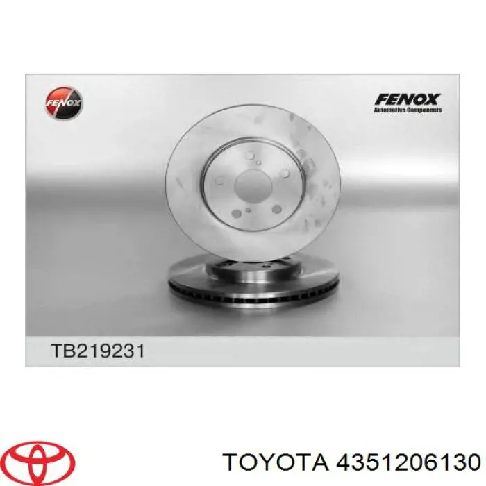 Диск переднього гальма Toyota 4351206130 ціна, від 46.55 USD