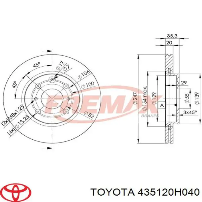 Купити 435120H040 Toyota Ротор гальмівний