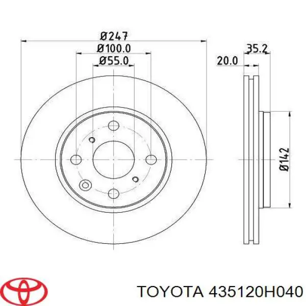 Диск переднього гальма Toyota 435120H040 ціна, від 30.87 USD