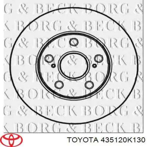 435120K130 Toyota диск гальмівний передній