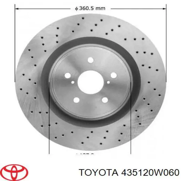 435120W060 Toyota диск гальмівний передній