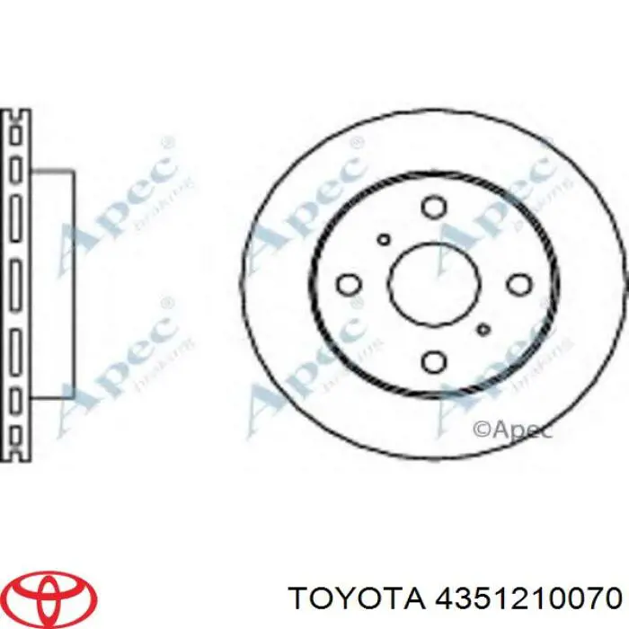 Диск переднього гальма Toyota 4351210070 ціна, від 24.09 USD